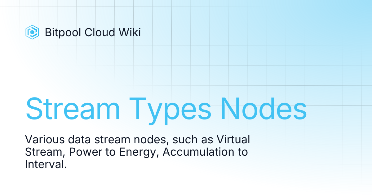 Stream Types Nodes | Bitpool Cloud Platform | Bitpool Cloud Wiki